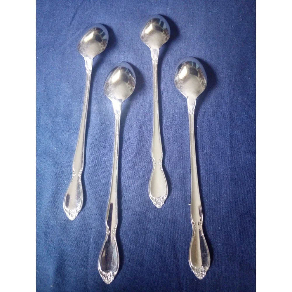 4pc. Oneida Community Stainless Steel Iced Tea Spoon CHATELAINE 7 1/2 in